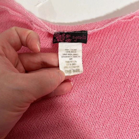 Agenda pink one shoulder poncho top size one size - Picture 2 of 4